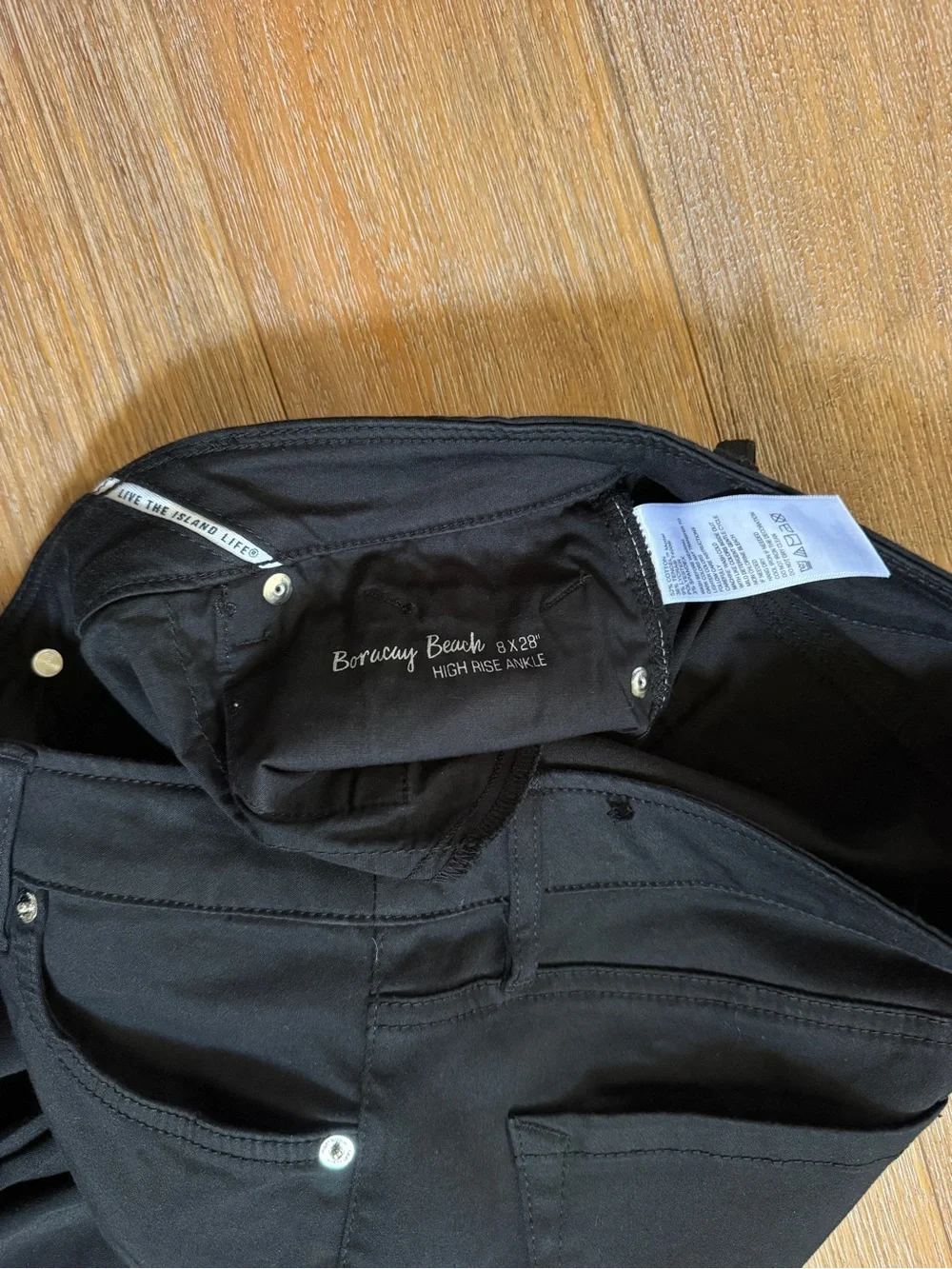 Tommy Bahama Boracay Beach High Rise Ankle Black Pants Size 8 x 28